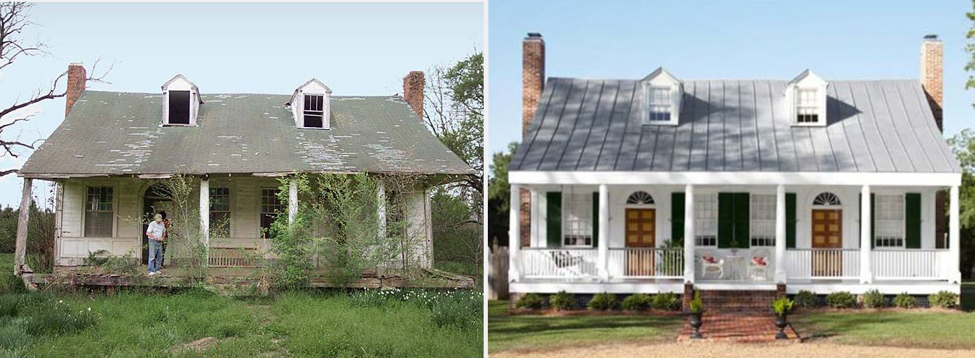 House before and after renovation