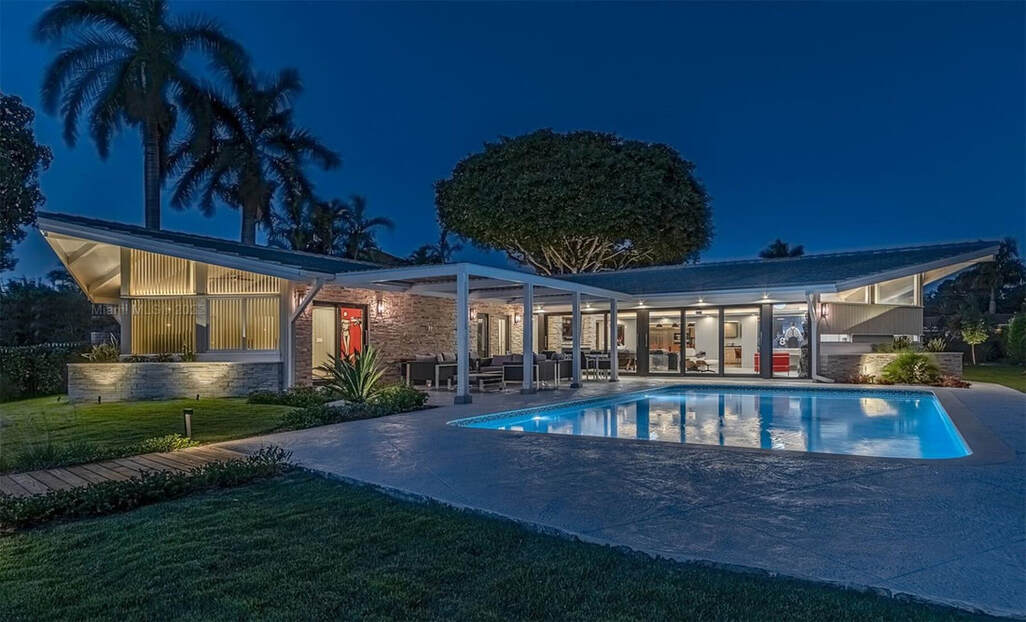 Luxury Modern Florida homes for sale, by reknowned mid-century modern architects Duckham, Parker, Nims, Polevitzky, Manley, Rudolph, Fleeger, Mateu, Reed, Singer or Pancoast